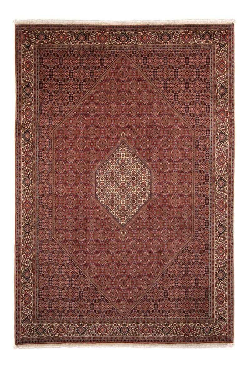 Persisk tæppe - Bijar - 358 x 250 cm - mørkerød