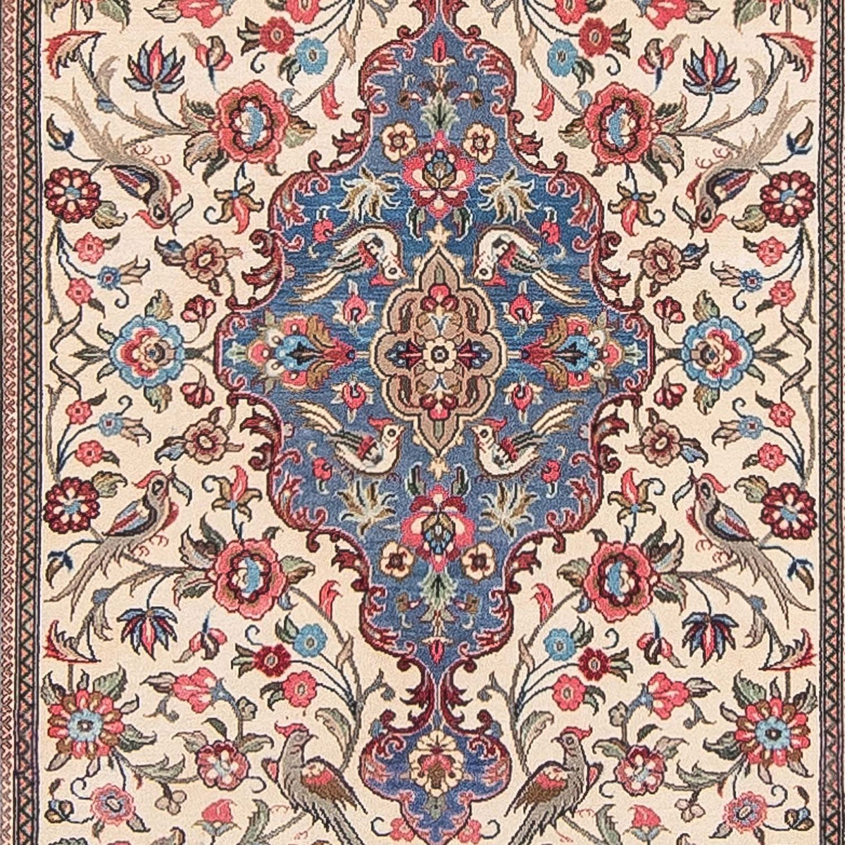 Løber Persisk tæppe - Tabriz - 143 x 105 cm - beige