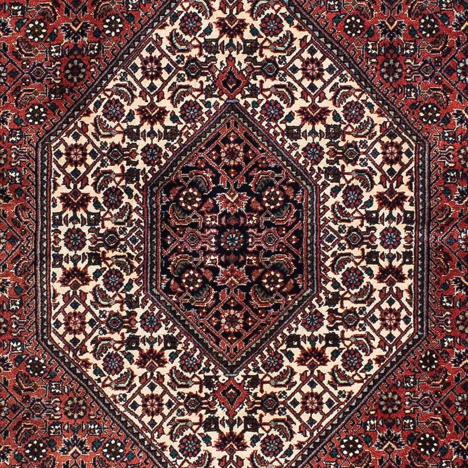 Løber Persisk tæppe - Bijar - 205 x 102 cm - mørkerød