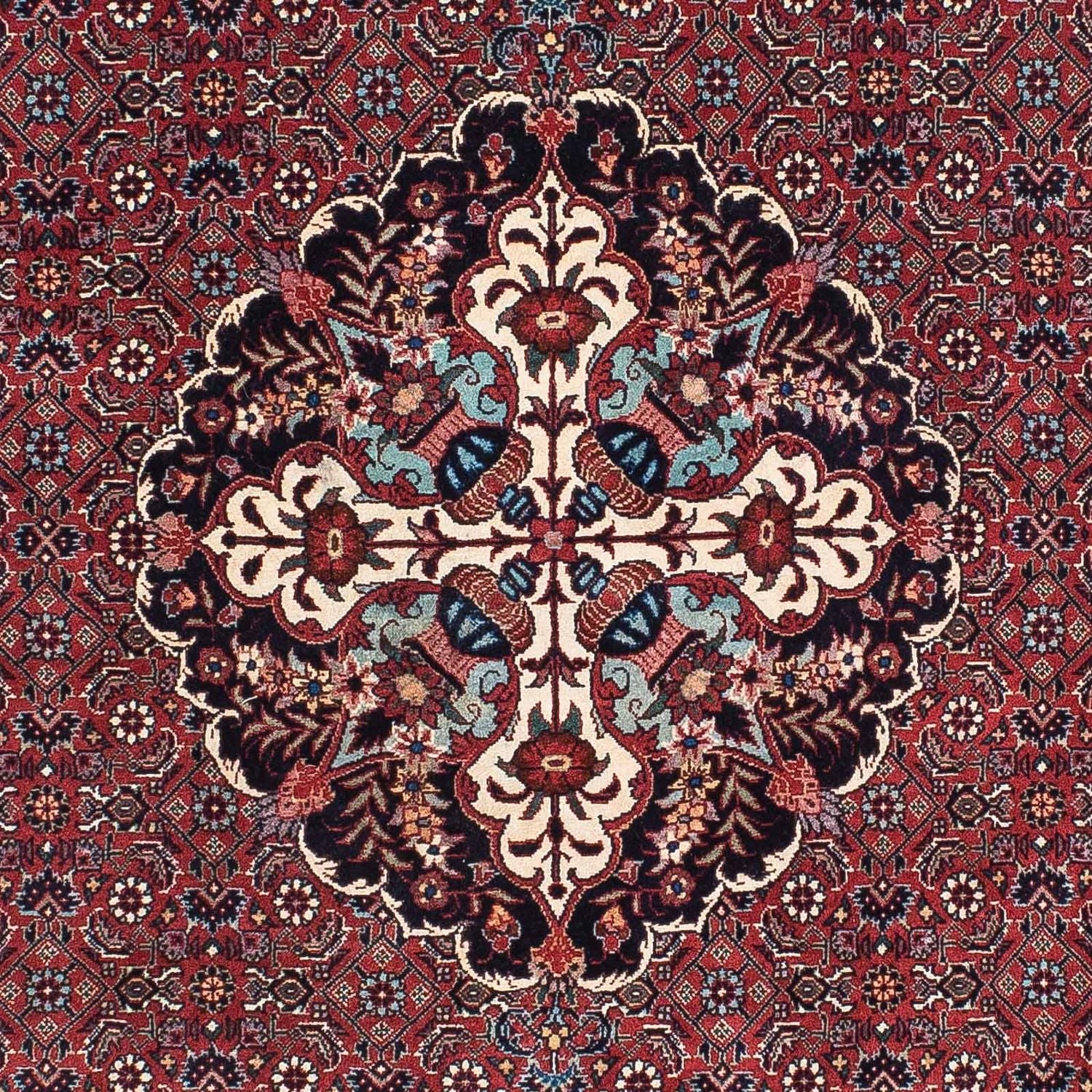 Persisk tæppe - Bijar - 194 x 114 cm - mørkerød