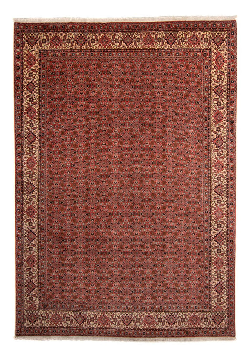 Persisk tæppe - Bijar - 357 x 248 cm - mørkerød