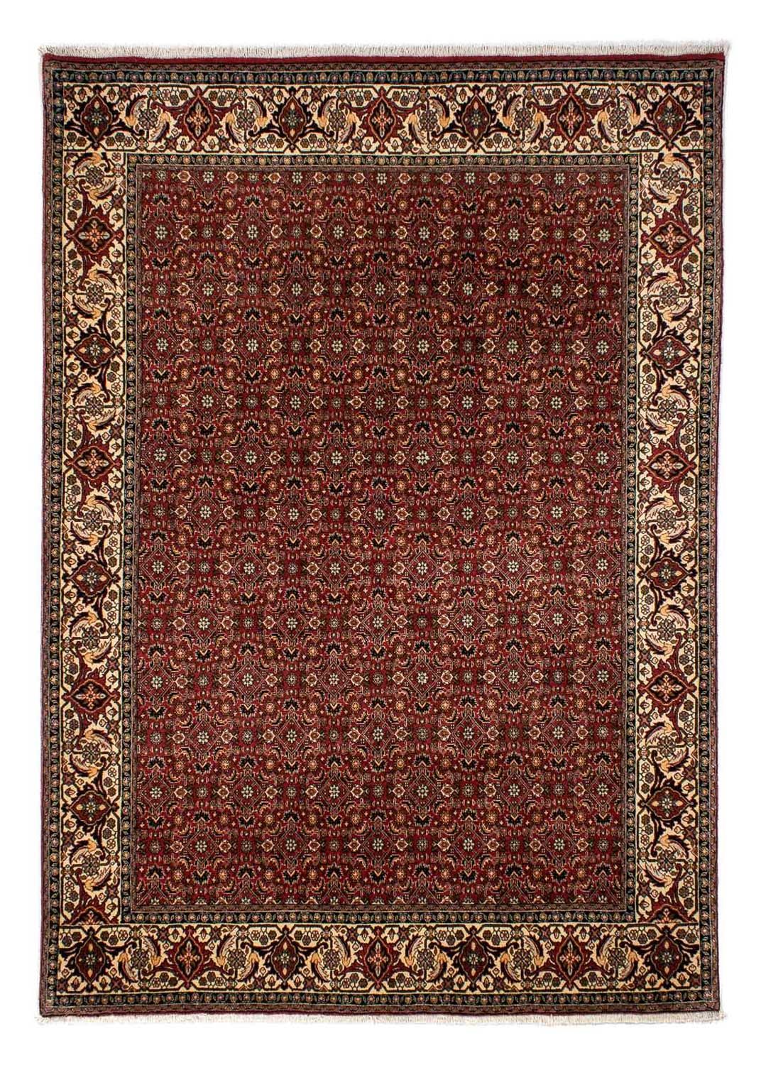 Persisk tæppe - Bijar - 275 x 196 cm - mørkerød
