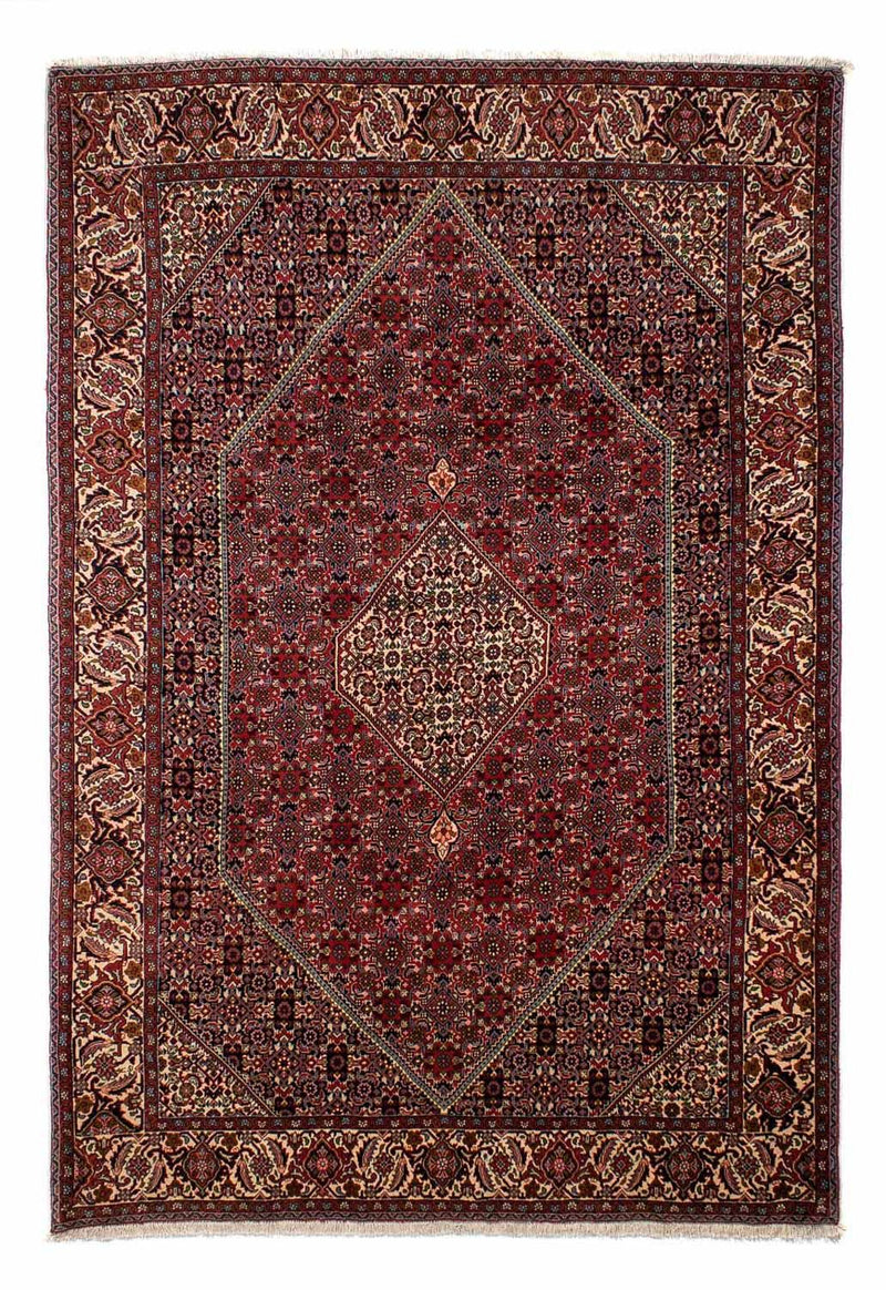 Persisk tæppe - Bijar - 290 x 206 cm - mørkerød