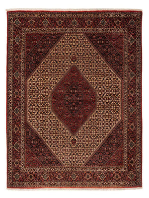 Persisk tæppe - Bijar - 250 x 200 cm - mørkerød