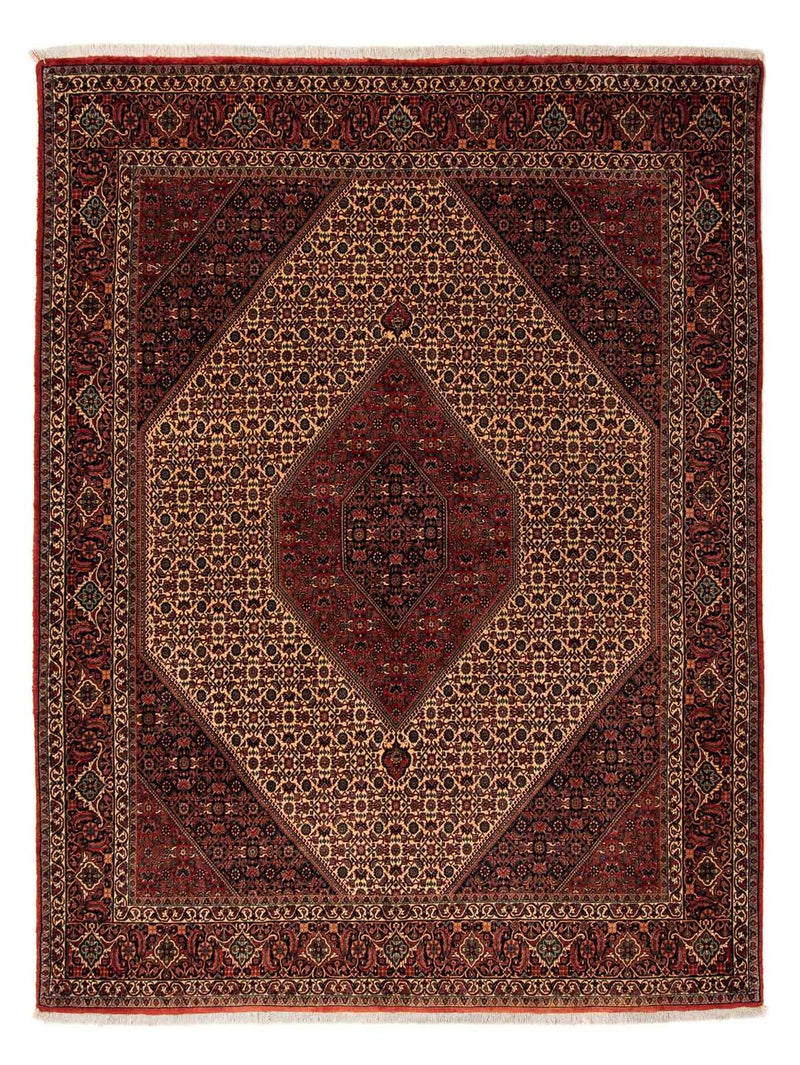 Persisk tæppe - Bijar - 250 x 200 cm - mørkerød