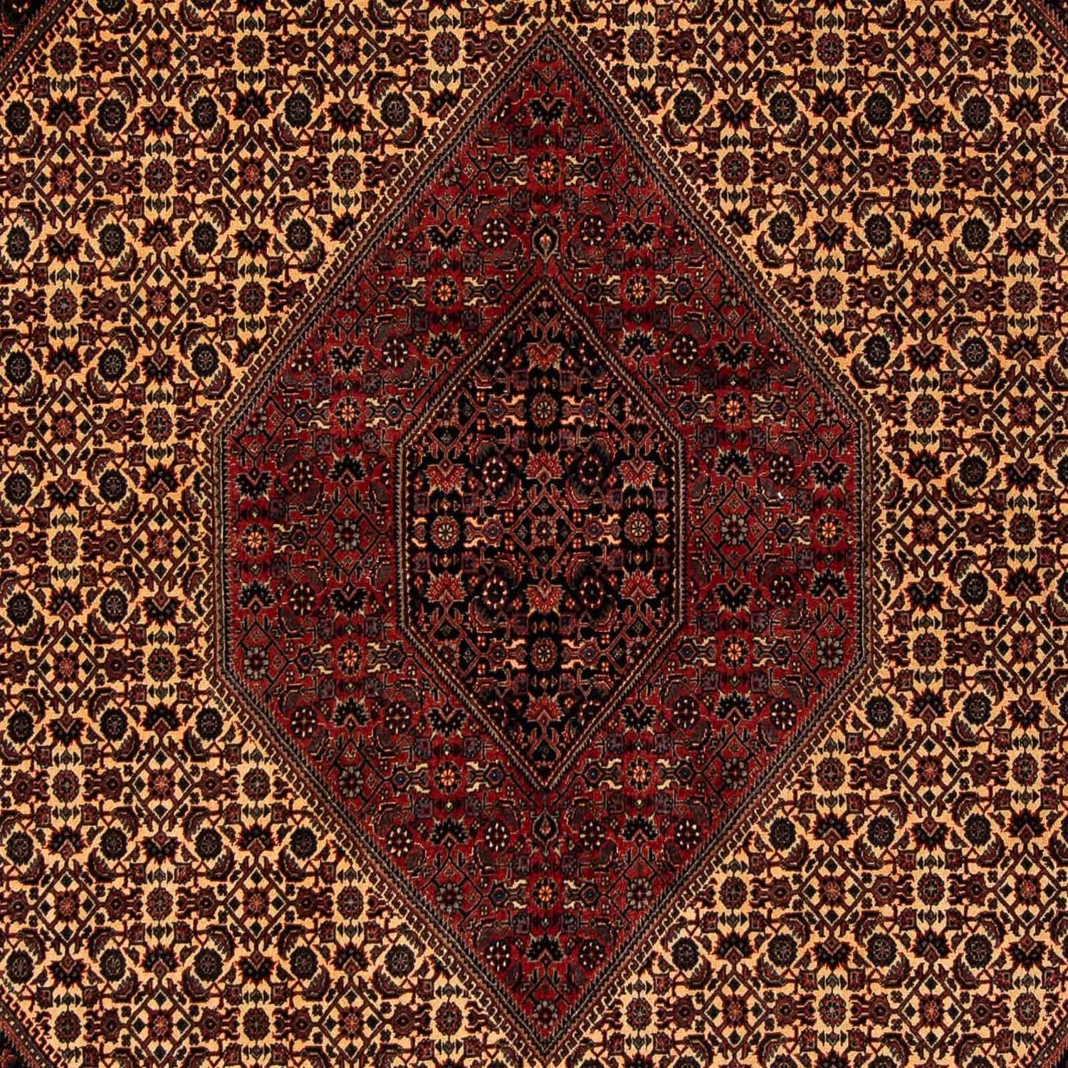 Persisk tæppe - Bijar - 250 x 200 cm - mørkerød