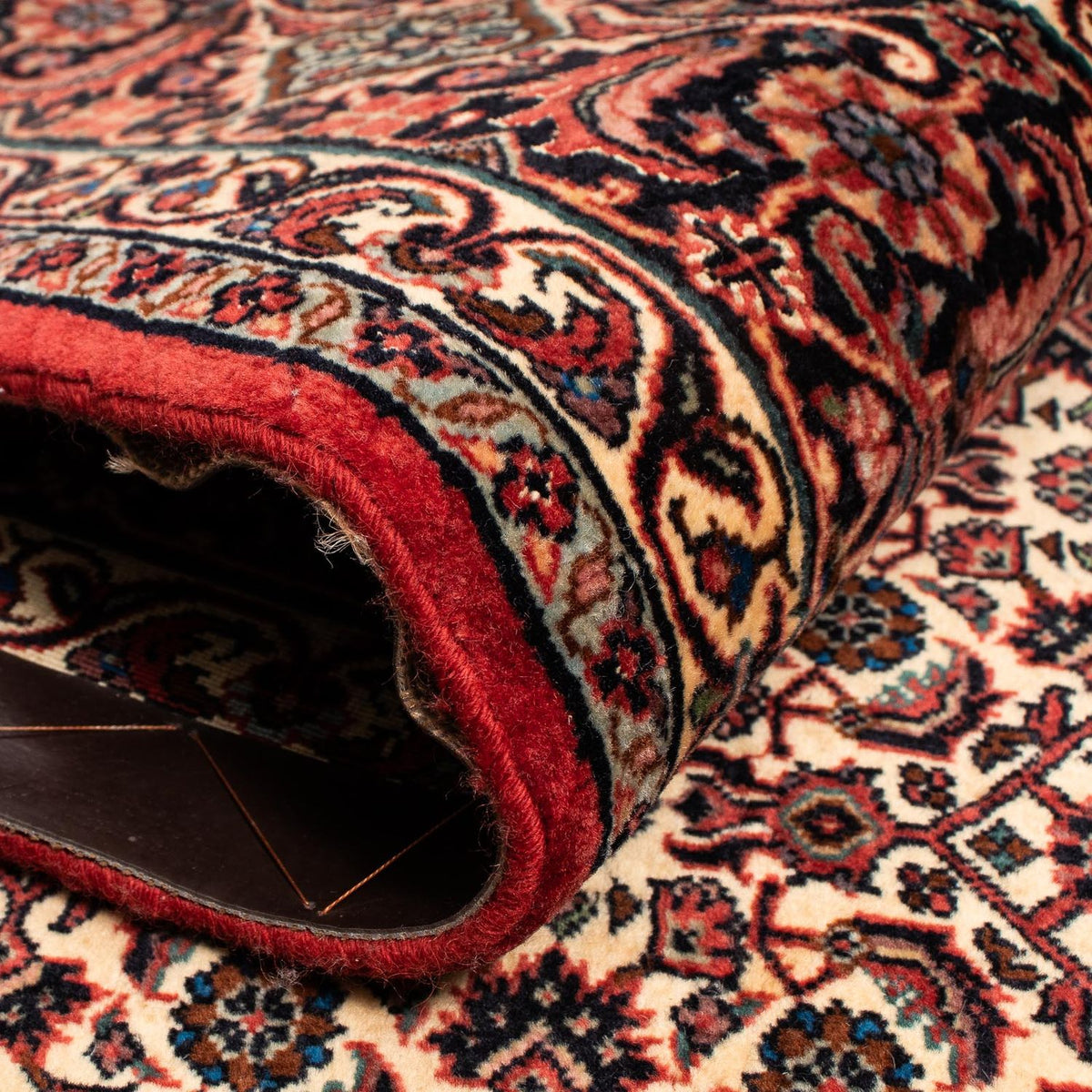 Persisk tæppe - Bijar - 250 x 200 cm - mørkerød