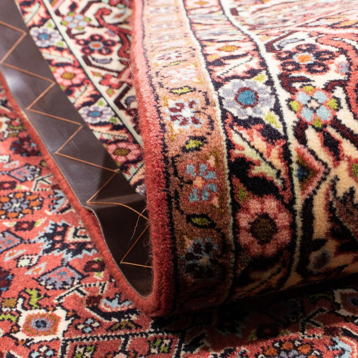 Persisk tæppe - Bijar - 257 x 178 cm - mørkerød