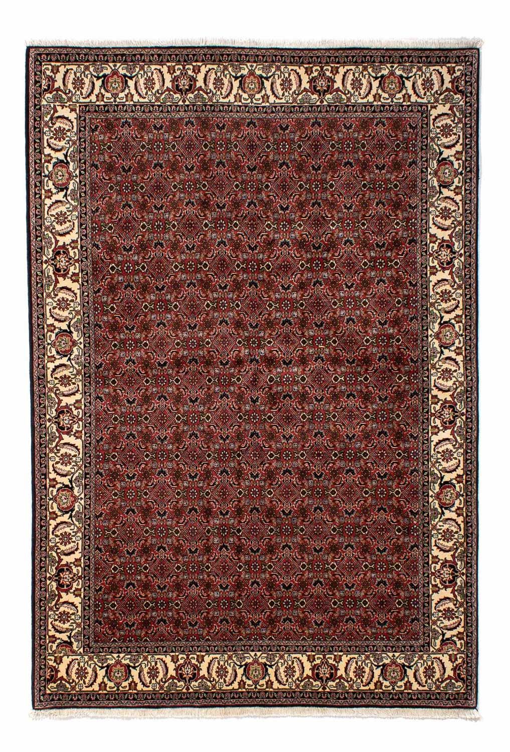 Persisk tæppe - Bijar - 245 x 177 cm - mørkerød