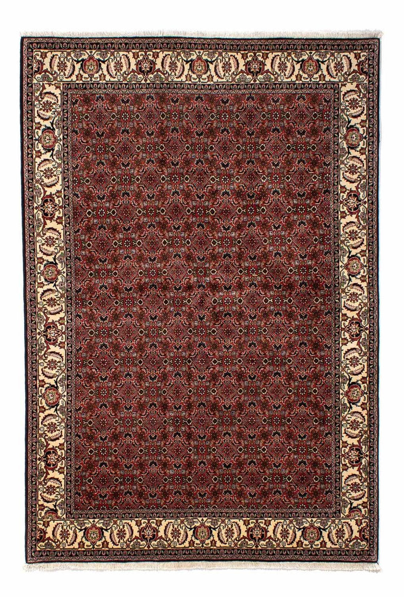 Persisk tæppe - Bijar - 245 x 177 cm - mørkerød