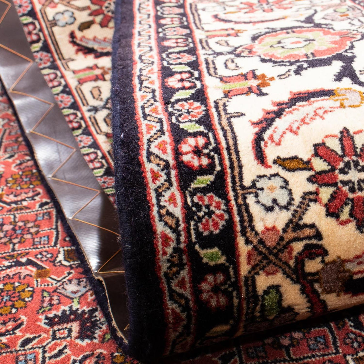 Persisk tæppe - Bijar - 245 x 177 cm - mørkerød