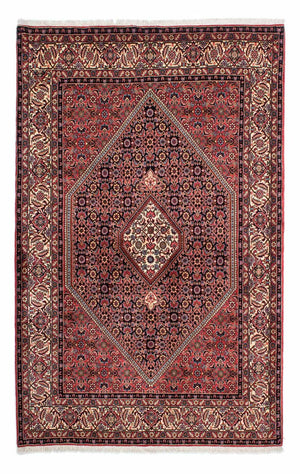 Persisk tæppe - Bijar - 223 x 142 cm - lysrød