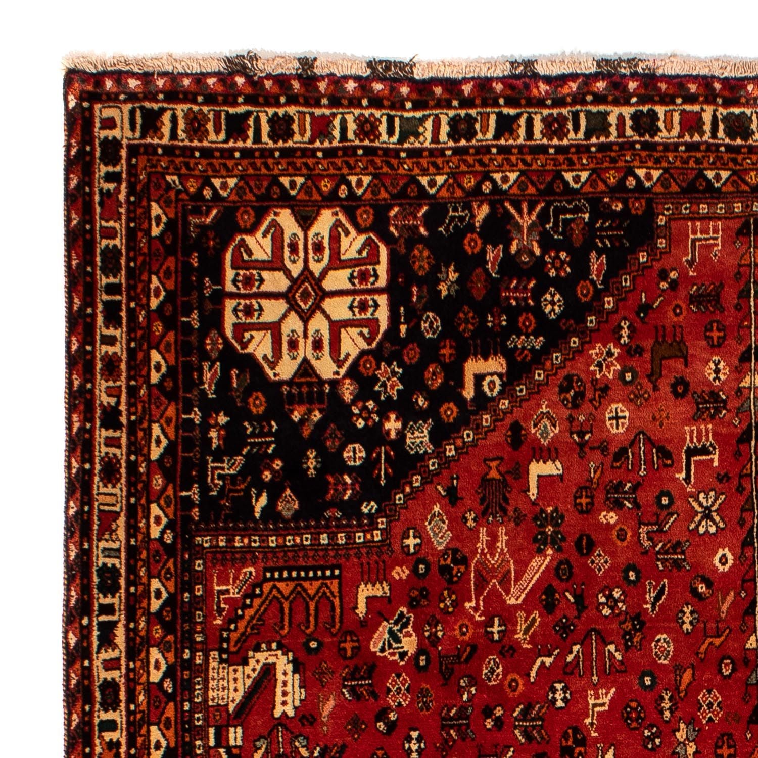 Persisk tæppe - Nomadisk - 282 x 213 cm - mørkerød