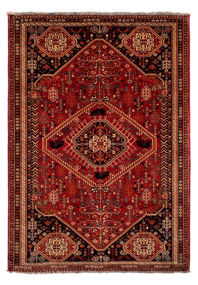 Persisk tæppe - Nomadisk - 273 x 198 cm - mørkerød