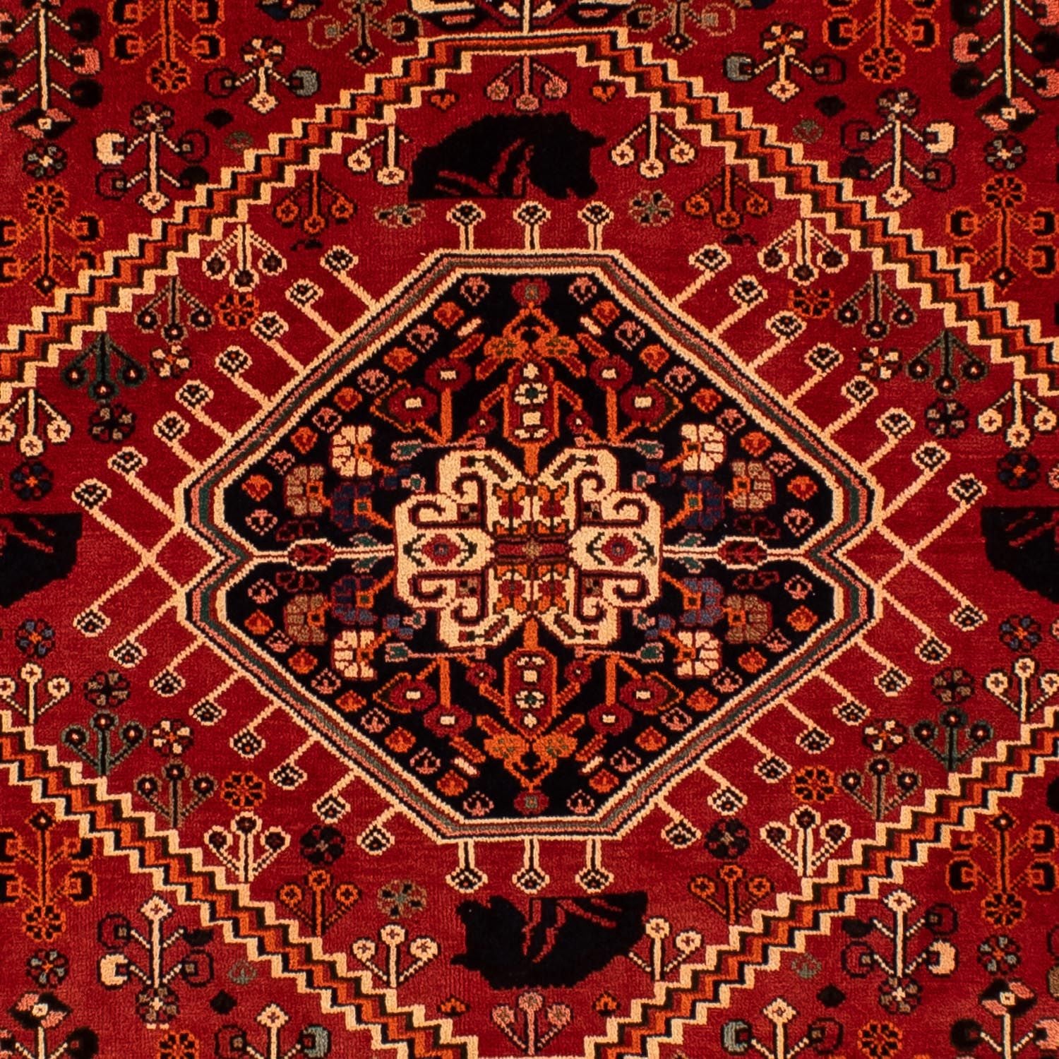 Persisk tæppe - Nomadisk - 273 x 198 cm - mørkerød