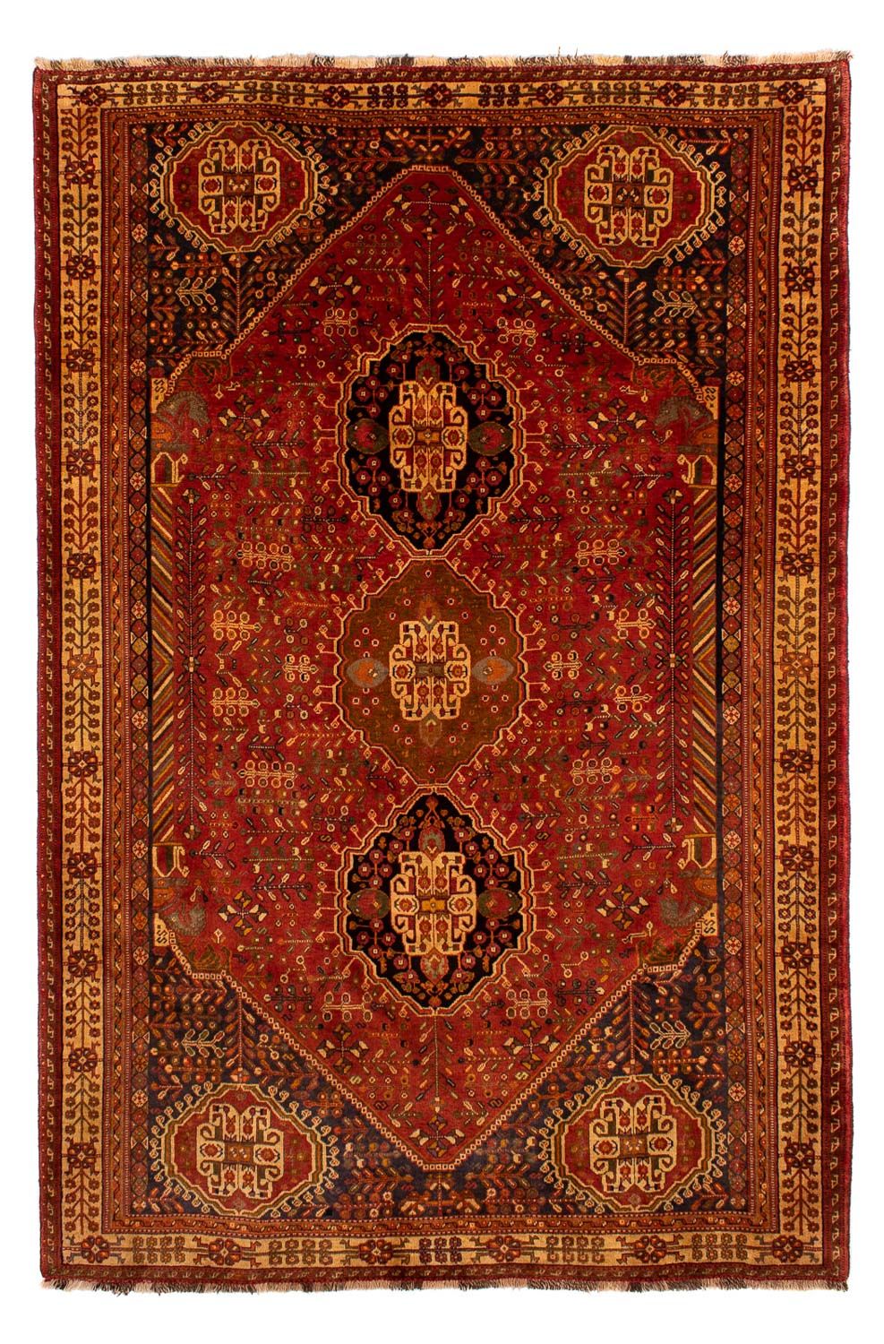 Persisk tæppe - Nomadisk - 280 x 184 cm - mørkerød