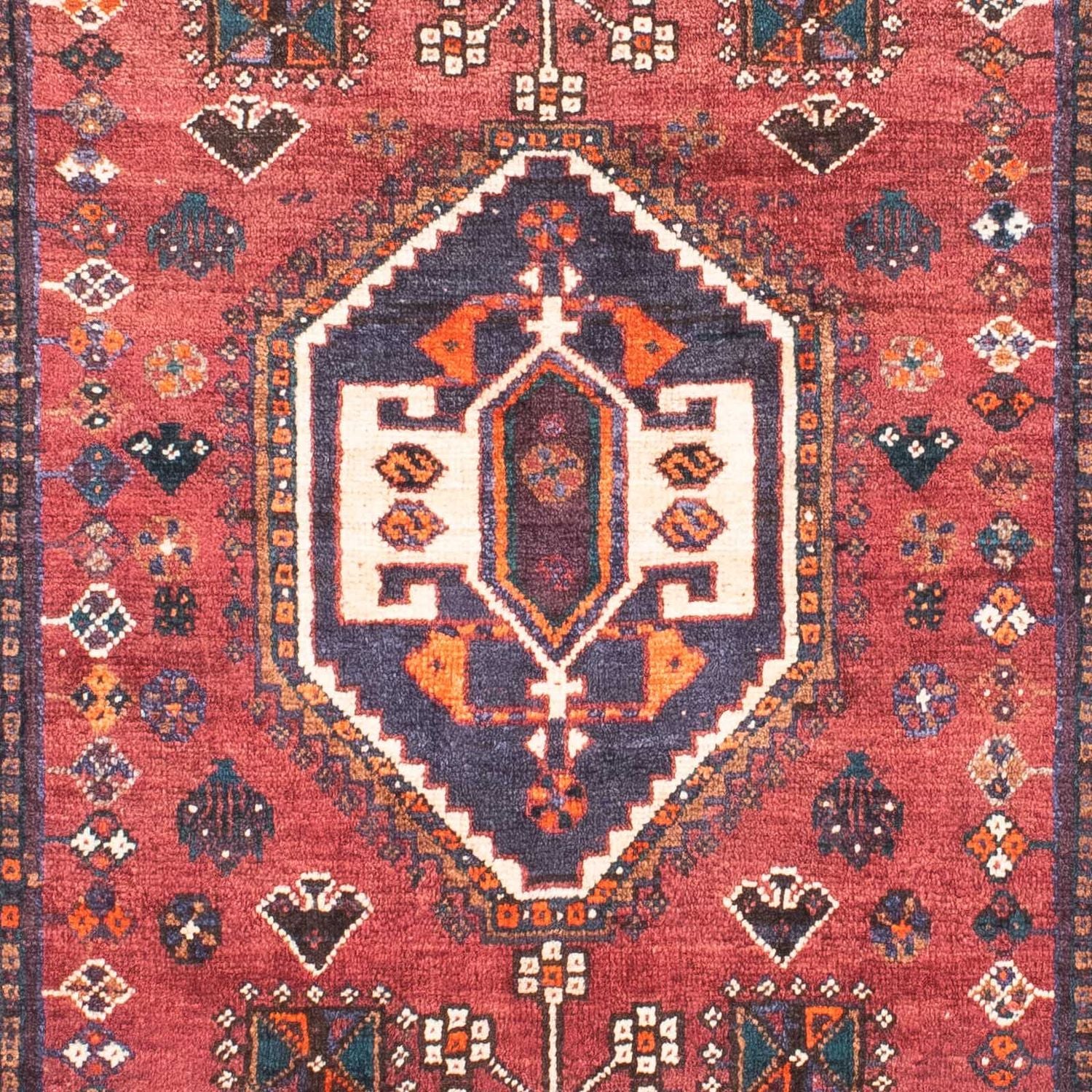 Persisk tæppe - Nomadisk - 152 x 107 cm - mørkerød