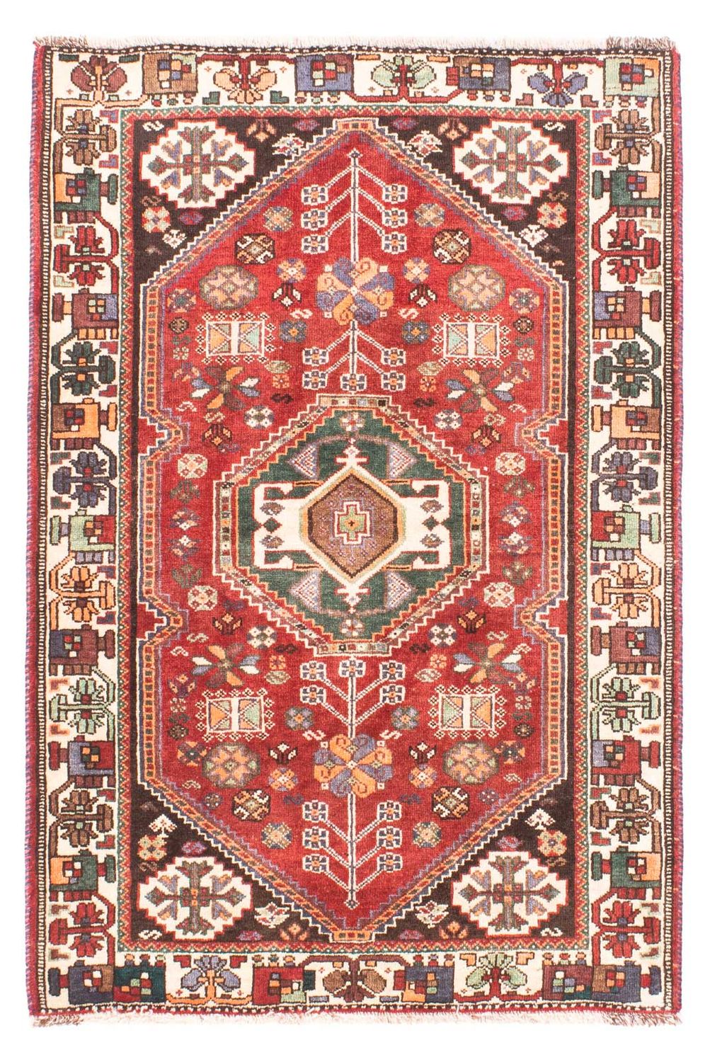 Persisk tæppe - Nomadisk - 152 x 103 cm - mørkerød