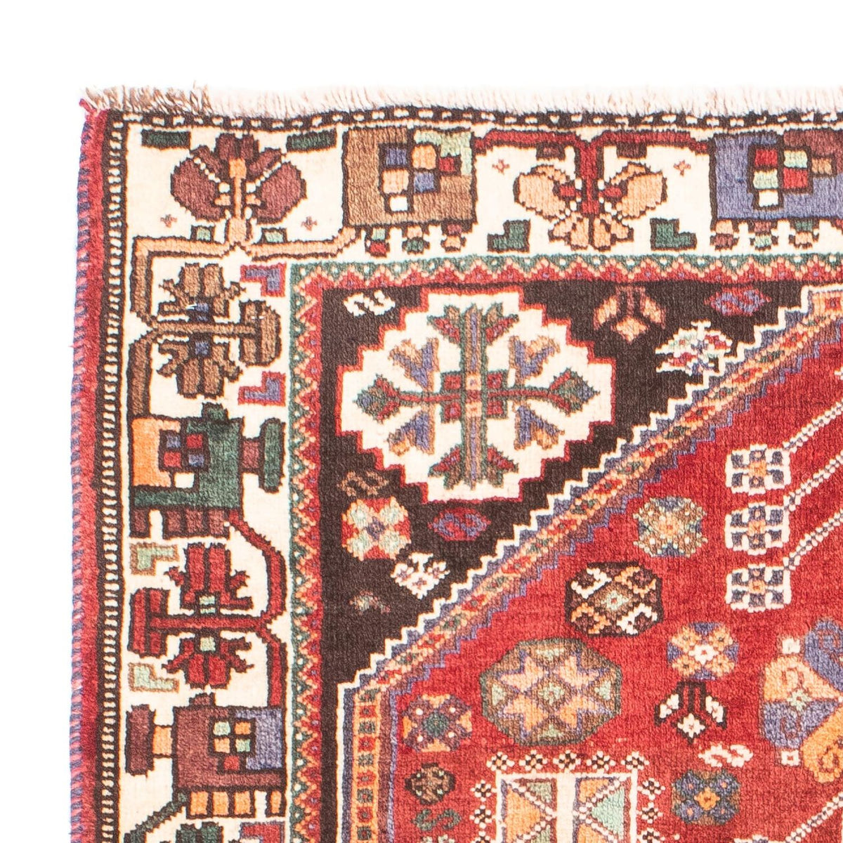 Persisk tæppe - Nomadisk - 152 x 103 cm - mørkerød