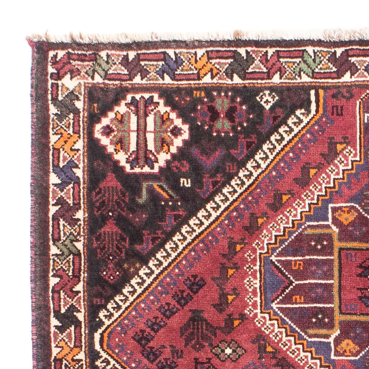 Persisk tæppe - Nomadisk - 157 x 108 cm - mørkerød