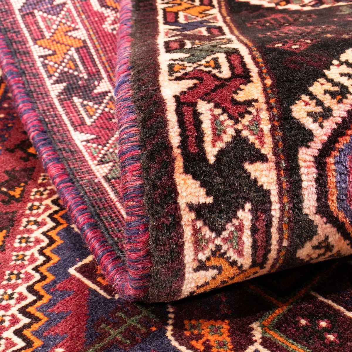 Persisk tæppe - Nomadisk - 157 x 108 cm - mørkerød