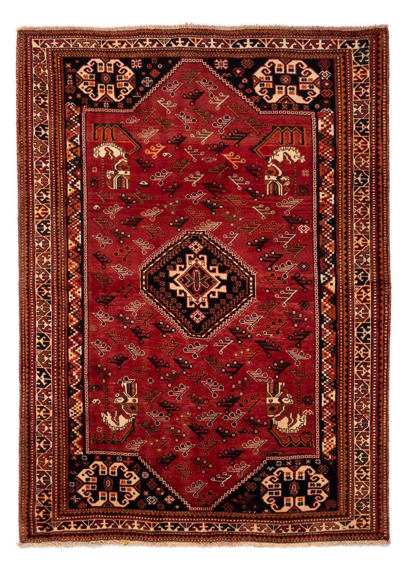 Persisk tæppe - Nomadisk - 244 x 168 cm - mørkerød