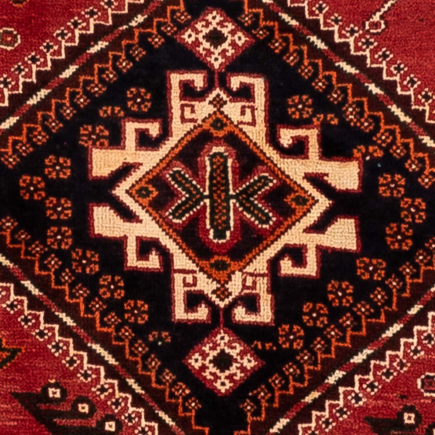 Persisk tæppe - Nomadisk - 244 x 168 cm - mørkerød