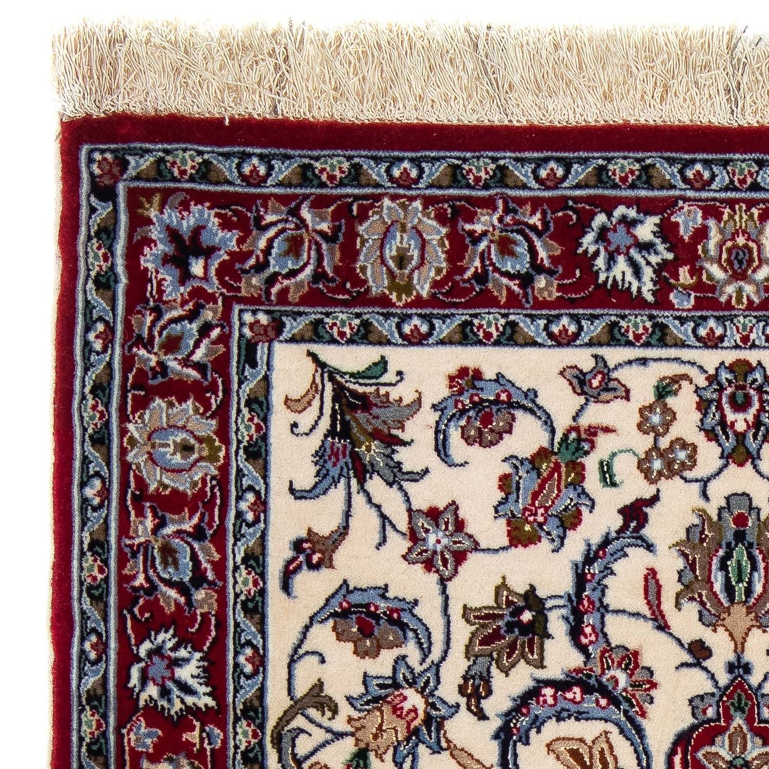 Persisk tæppe - Isfahan - Premium - 102 x 70 cm - mørkerød