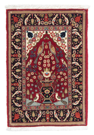 Persisk tæppe - Classic - 80 x 55 cm - mørkerød