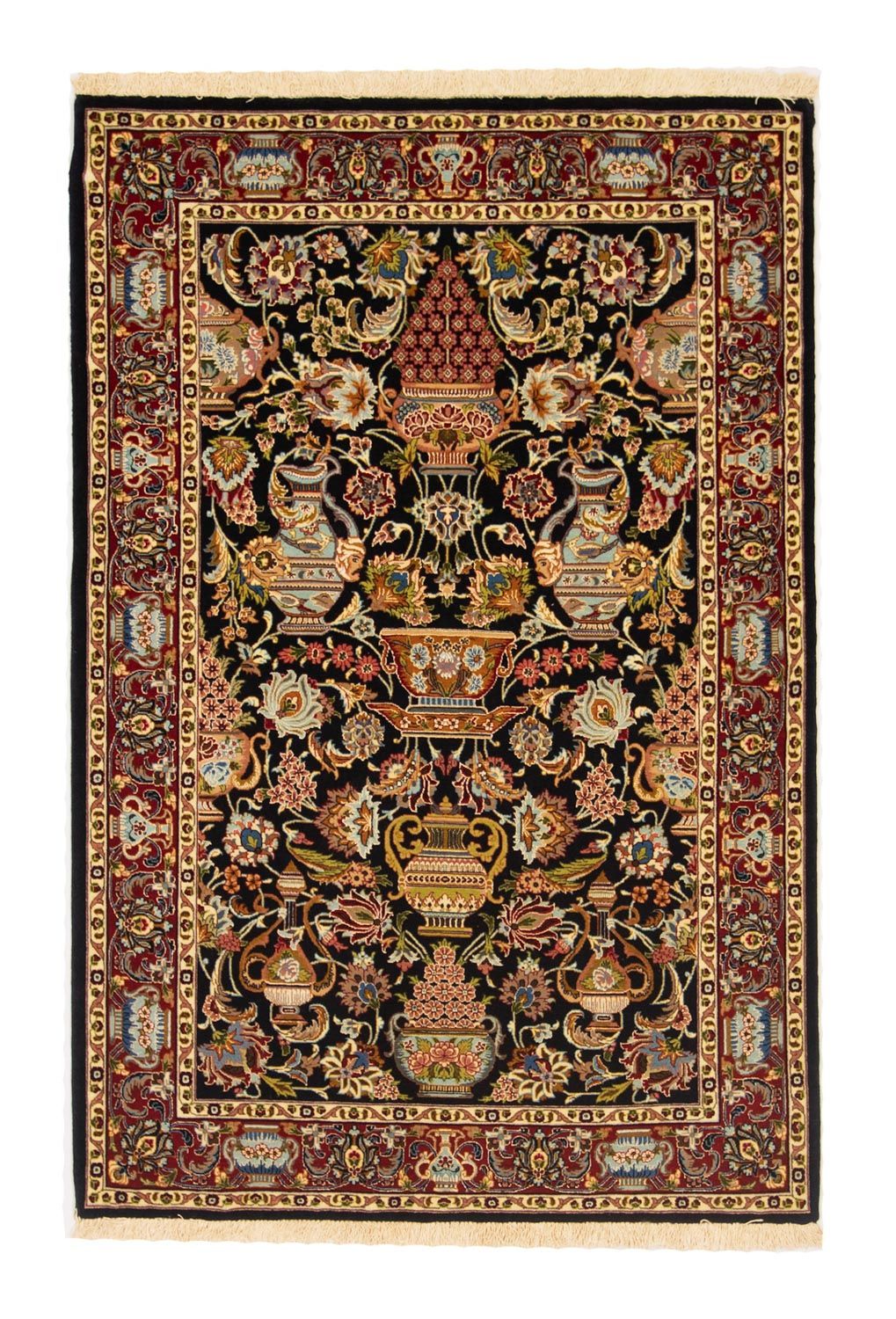 Persisk tæppe - Ghom - 149 x 101 cm - sort