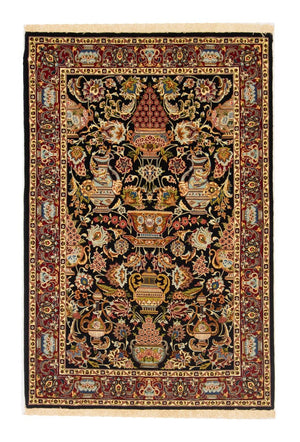 Persisk tæppe - Ghom - 149 x 101 cm - sort