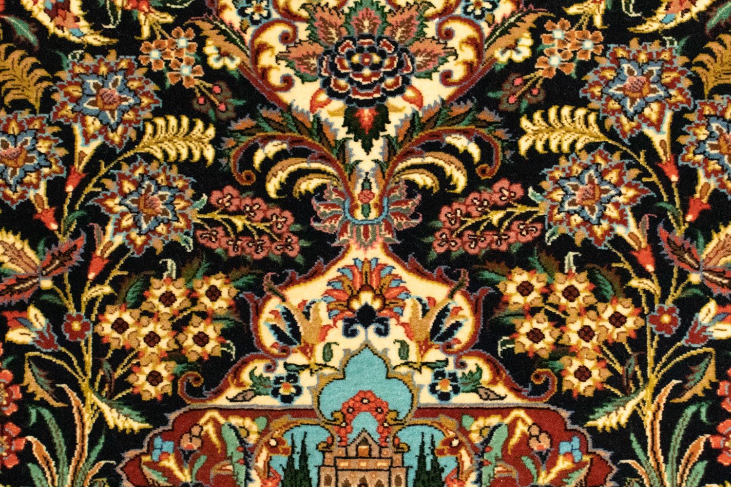 Persisk tæppe - Ghom - 153 x 102 cm - sort