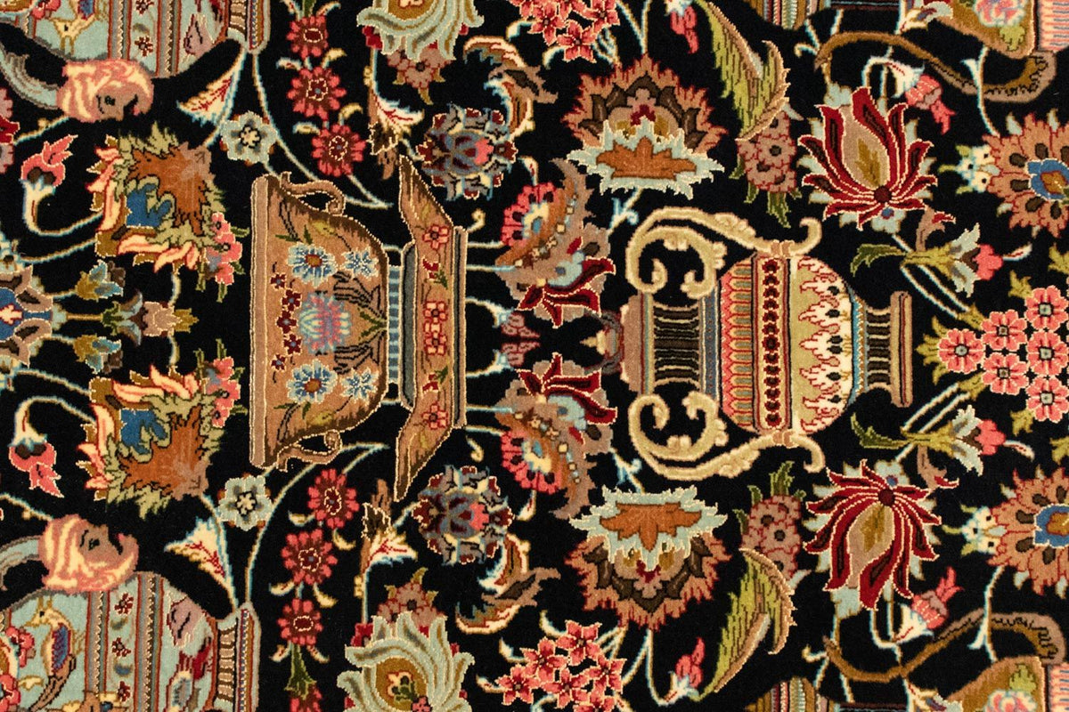 Persisk tæppe - Ghom - 155 x 105 cm - sort