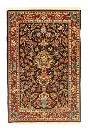 Persisk tæppe - Ghom - 156 x 102 cm - sort
