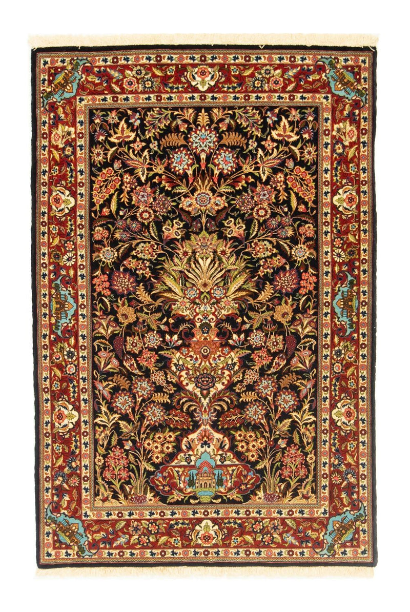 Persisk tæppe - Ghom - 156 x 102 cm - sort