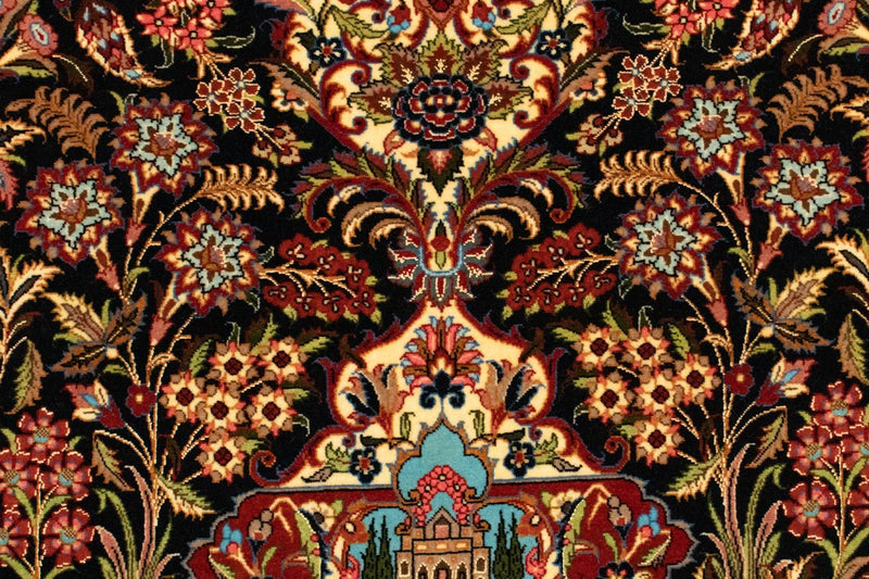 Persisk tæppe - Ghom - 156 x 102 cm - sort