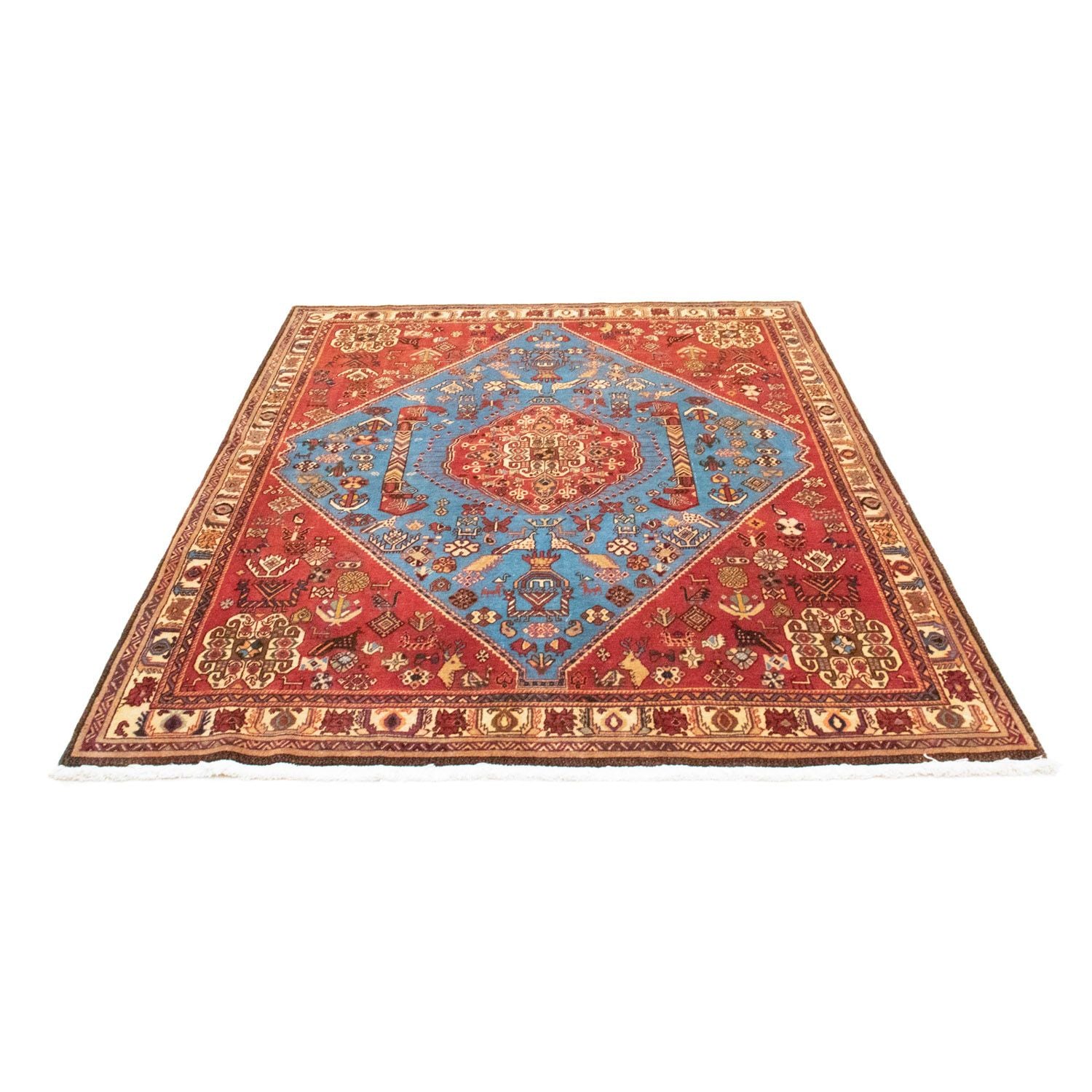 Persisk tæppe - Nomadisk - 203 x 158 cm - lyseblå
