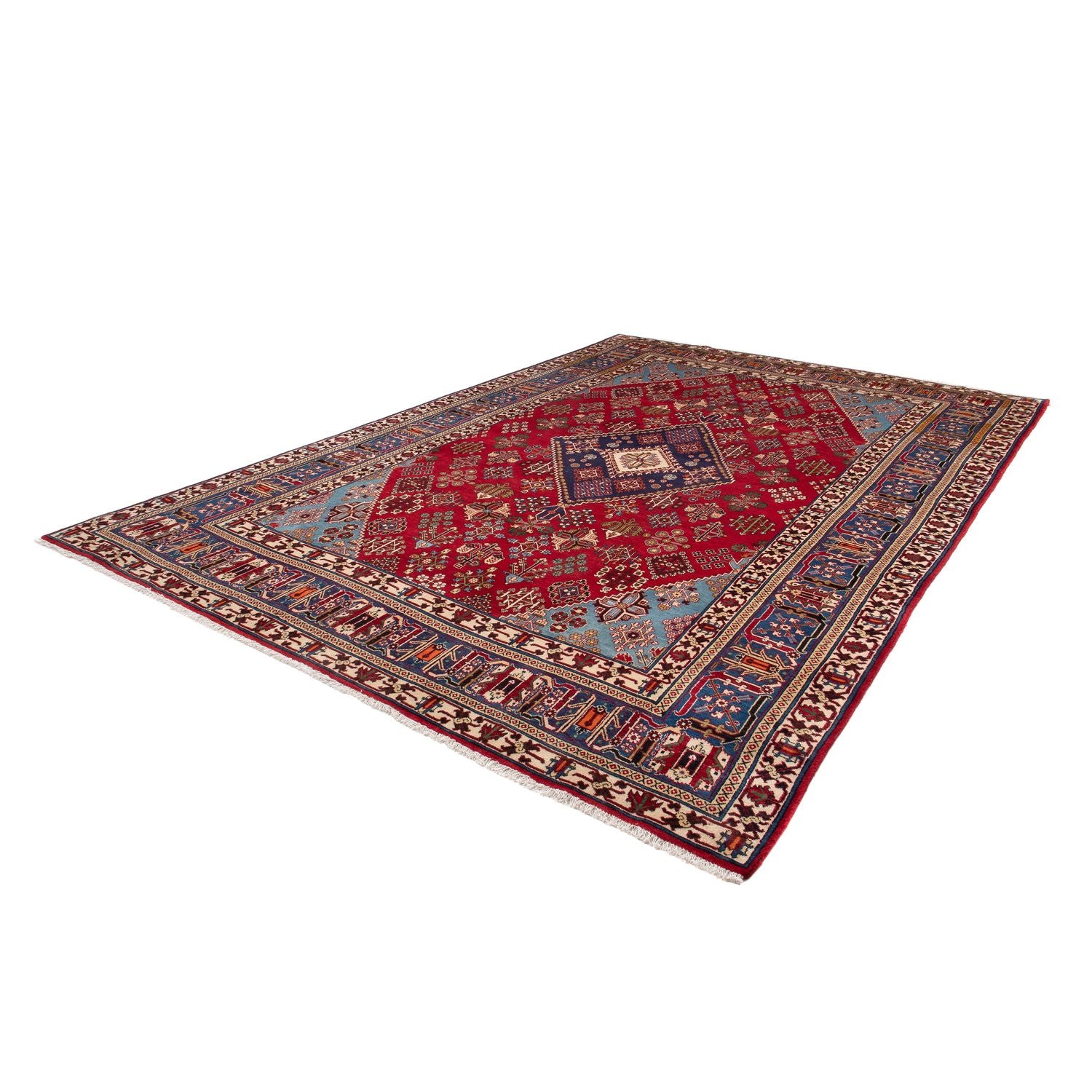 Persisk tæppe - Nomadisk - 357 x 240 cm - mørkerød