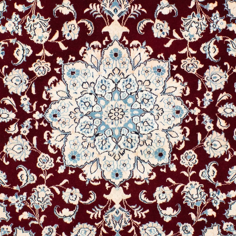 Persisk tæppe - Nain - Royal firkantet  - 154 x 143 cm - mørkerød