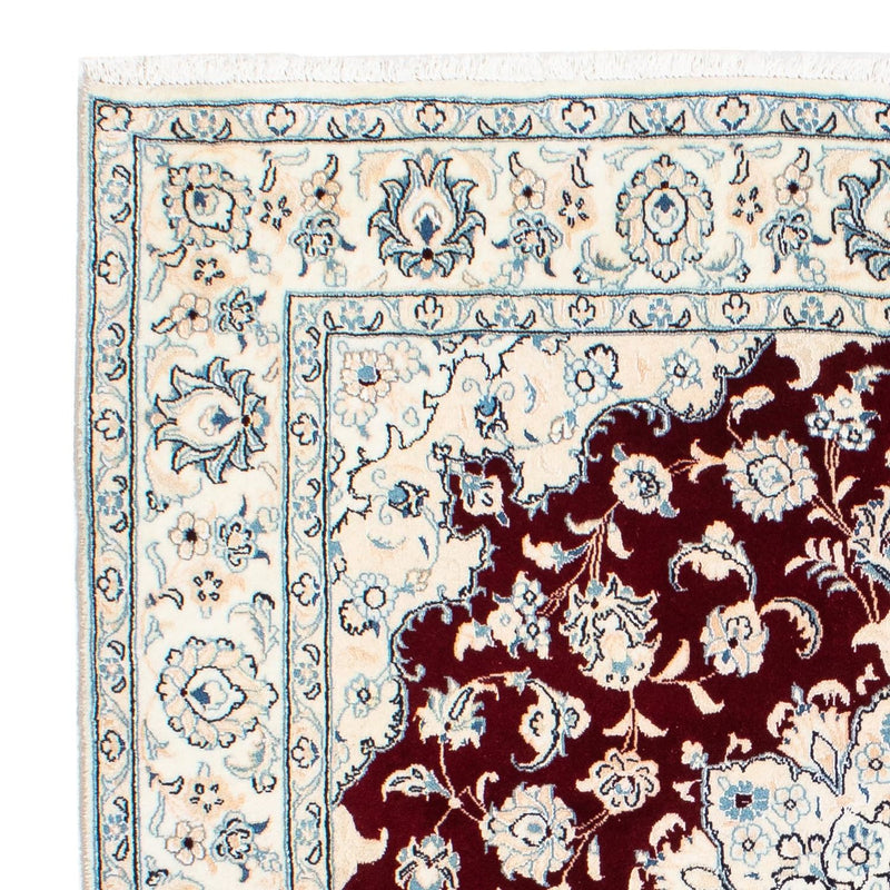 Persisk tæppe - Nain - Royal firkantet  - 154 x 143 cm - mørkerød