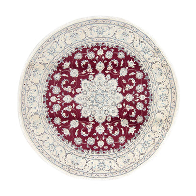 Persisk tæppe - Nain - Royal - 250 x 250 cm - mørkerød