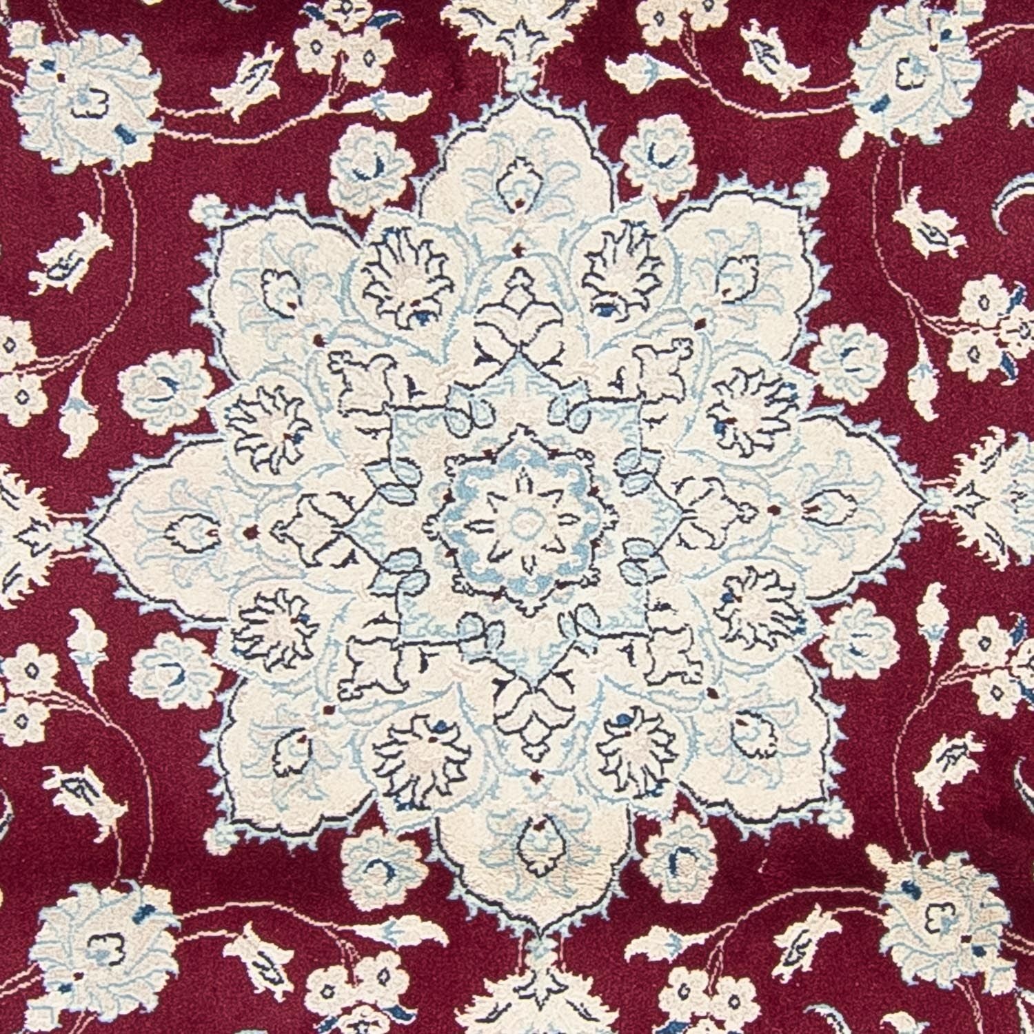 Persisk tæppe - Nain - Royal - 250 x 250 cm - mørkerød