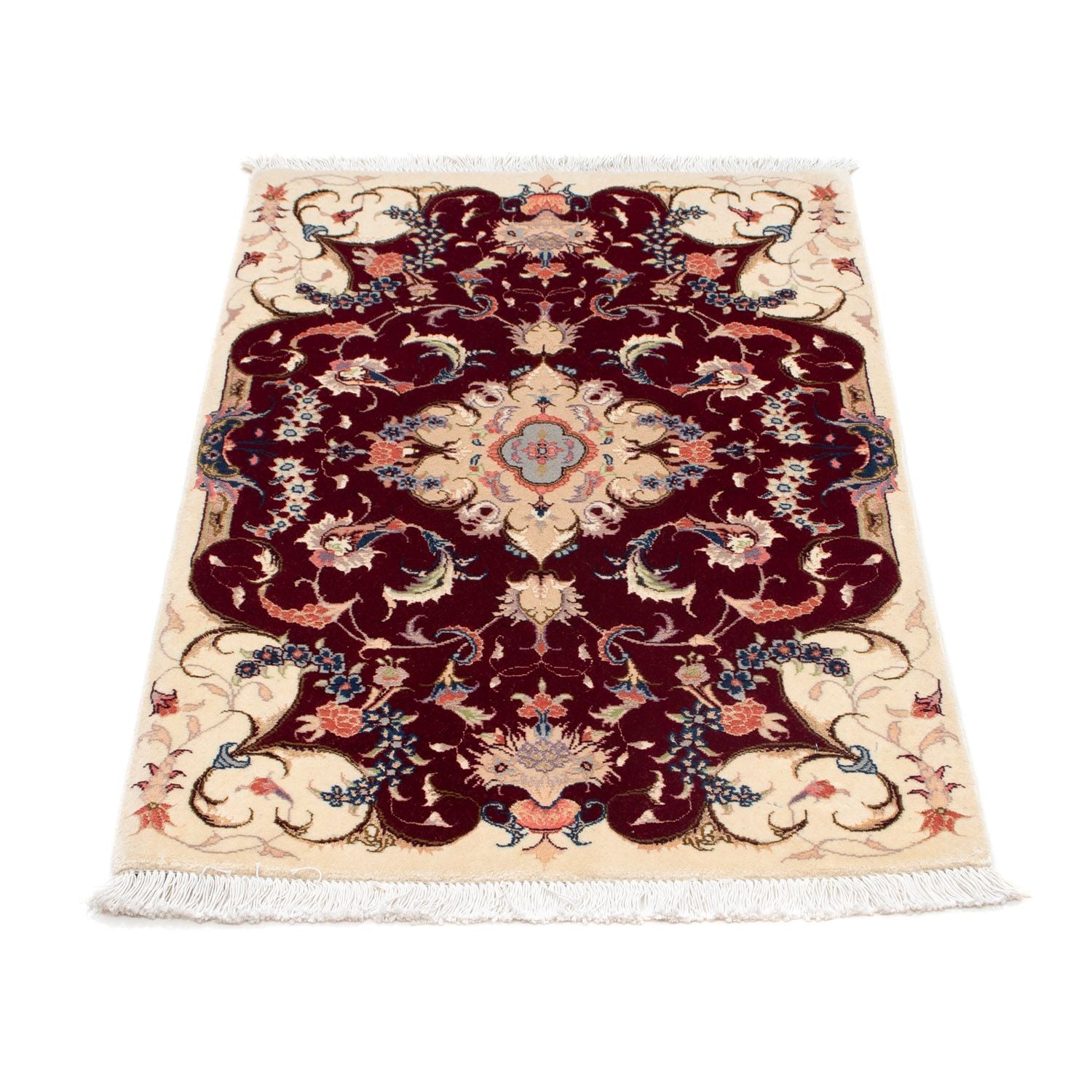 Persisk tæppe - Tabriz - Royal - 90 x 60 cm - mørkerød