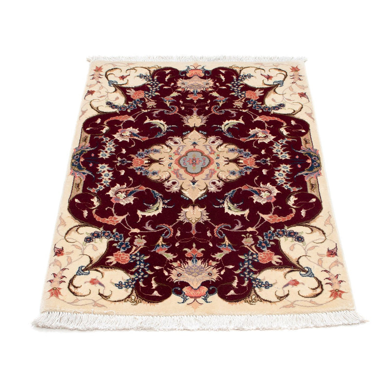 Persisk tæppe - Tabriz - Royal - 90 x 60 cm - mørkerød