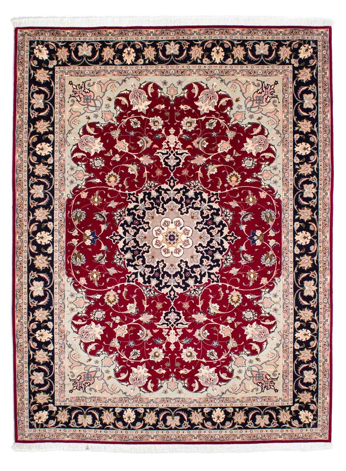Persisk tæppe - Tabriz - Royal - 236 x 178 cm - mørkerød