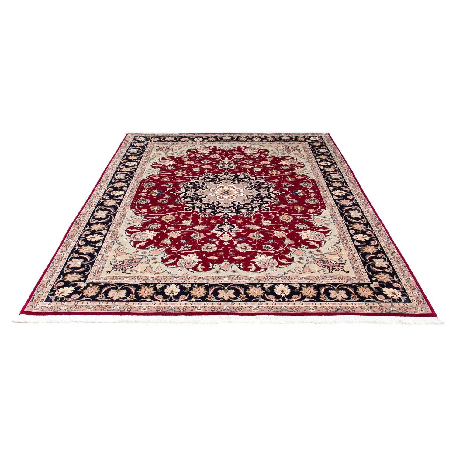 Persisk tæppe - Tabriz - Royal - 236 x 178 cm - mørkerød