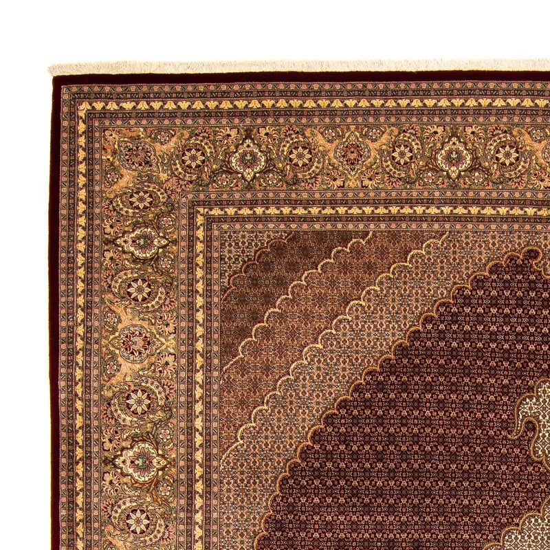 Persisk tæppe - Tabriz - 403 x 300 cm - mørkerød