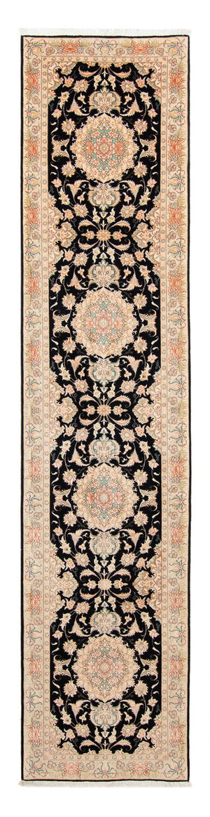 Løber Persisk tæppe - Tabriz - Royal - 417 x 87 cm - mørkeblå