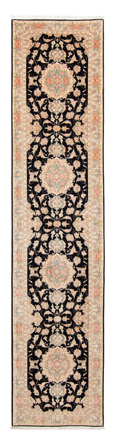 Løber Persisk tæppe - Tabriz - Royal - 417 x 87 cm - mørkeblå
