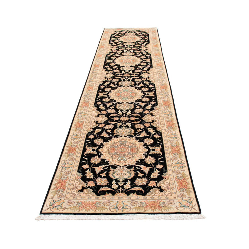 Løber Persisk tæppe - Tabriz - Royal - 417 x 87 cm - mørkeblå